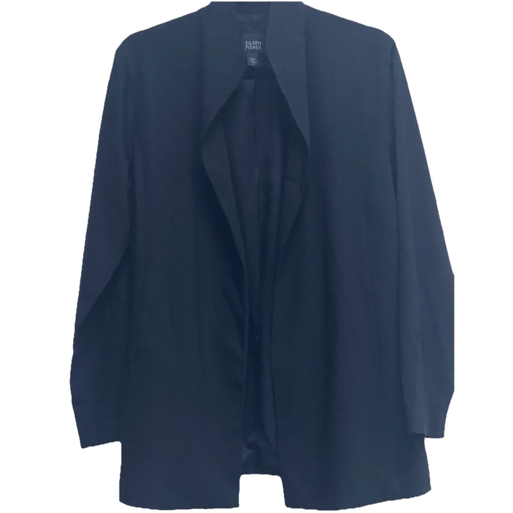 Eileen Fisher Black Size 16 Lined Jacket Open Front Size Small‎